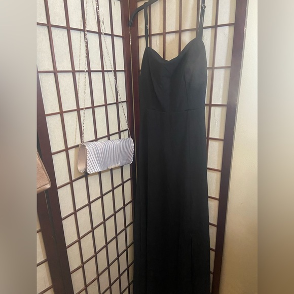 NWOT Birdy Grey Black Benny Dress. Crepe. One hanger strap cut. Size Medium. - Picture 2 of 9